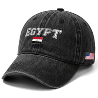 Vintage Egypt Washed Cotton Baseball Cap Distressed Flag Patriotic Football Fan Pride Gift for Egyptians