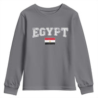 Vintage Egypt Youth Sweatshirt Distressed Flag Patriotic Football Fan Pride Gift for Egyptians