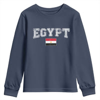 Vintage Egypt Youth Sweatshirt Distressed Flag Patriotic Football Fan Pride Gift for Egyptians