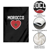 Morocco Heart Flag Garden Flag Patriotic Love Gift for Proud Moroccan
