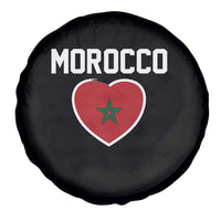 Morocco Heart Flag Spare Tire Cover Patriotic Love Gift for Proud Moroccan