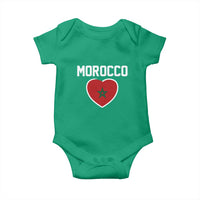 Morocco Heart Flag Baby Onesie Patriotic Love Gift for Proud Moroccan