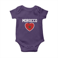 Morocco Heart Flag Baby Onesie Patriotic Love Gift for Proud Moroccan