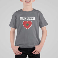 Morocco Heart Flag T Shirt For Kid Patriotic Love Gift for Proud Moroccan