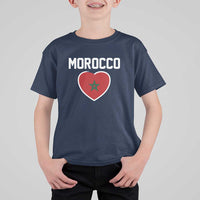 Morocco Heart Flag T Shirt For Kid Patriotic Love Gift for Proud Moroccan