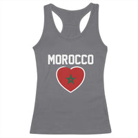 Morocco Heart Flag Racerback Tank Top Patriotic Love Gift for Proud Moroccan