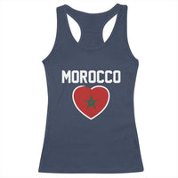 Morocco Heart Flag Racerback Tank Top Patriotic Love Gift for Proud Moroccan