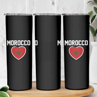 Morocco Heart Flag Skinny Tumbler Patriotic Love Gift for Proud Moroccan