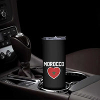 Morocco Heart Flag Skinny Tumbler Patriotic Love Gift for Proud Moroccan