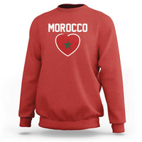 Morocco Heart Flag Sweatshirt Patriotic Love Gift for Proud Moroccan