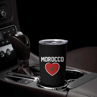 Morocco Heart Flag Tumbler Cup Patriotic Love Gift for Proud Moroccan