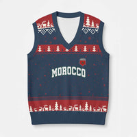 Morocco Moroccan Flag Vintage Pride V-Neck Knit Sweater Vest