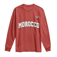 Morocco Moroccan Flag Vintage Pride Long Sleeve Shirt