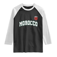 Morocco Moroccan Flag Vintage Pride Raglan Shirt