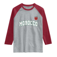 Morocco Moroccan Flag Vintage Pride Raglan Shirt