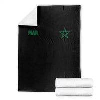Morocco Throw Blanket Green Star Minimalist Patriotic Pride Gift for Proud Moroccan