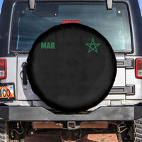 Morocco Spare Tire Cover Green Star Minimalist Patriotic Pride Gift for Proud Moroccan