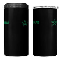 Morocco 4 in 1 Can Cooler Tumbler Green Star Minimalist Patriotic Pride Gift for Proud Moroccan