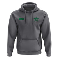 Morocco Hoodie Green Star Minimalist Patriotic Pride Gift for Proud Moroccan