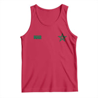 Morocco Tank Top Green Star Minimalist Patriotic Pride Gift for Proud Moroccan