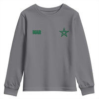 Morocco Youth Sweatshirt Green Star Minimalist Patriotic Pride Gift for Proud Moroccan