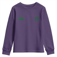 Morocco Youth Sweatshirt Green Star Minimalist Patriotic Pride Gift for Proud Moroccan