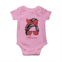Morocco Girl Baby Onesie Moroccan Princess Morocco Flag Messy Bun