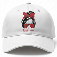 Morocco Girl Baseball Cap Moroccan Princess Morocco Flag Messy Bun