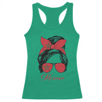 Morocco Girl Racerback Tank Top Moroccan Princess Morocco Flag Messy Bun