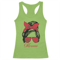 Morocco Girl Racerback Tank Top Moroccan Princess Morocco Flag Messy Bun