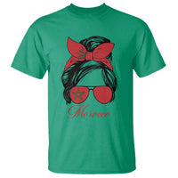 Morocco Girl T Shirt Moroccan Princess Morocco Flag Messy Bun