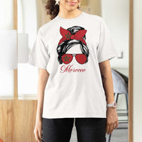 Morocco Girl T Shirt For Women Moroccan Princess Morocco Flag Messy Bun