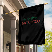 Morocco Garden Flag Heartbeat Green Star Patriotic Pride Gift for Proud Moroccan