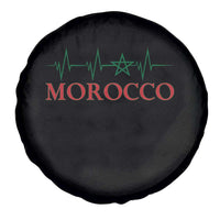 Morocco Spare Tire Cover Heartbeat Green Star Patriotic Pride Gift for Proud Moroccan