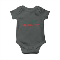 Morocco Baby Onesie Heartbeat Green Star Patriotic Pride Gift for Proud Moroccan