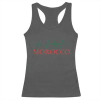 Morocco Racerback Tank Top Heartbeat Green Star Patriotic Pride Gift for Proud Moroccan