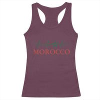 Morocco Racerback Tank Top Heartbeat Green Star Patriotic Pride Gift for Proud Moroccan