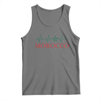 Morocco Tank Top Heartbeat Green Star Patriotic Pride Gift for Proud Moroccan