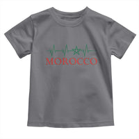 Morocco Toddler T Shirt Heartbeat Green Star Patriotic Pride Gift for Proud Moroccan