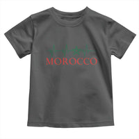 Morocco Toddler T Shirt Heartbeat Green Star Patriotic Pride Gift for Proud Moroccan