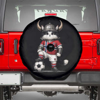 Norway Soccer Fan Spare Tire Cover Cute Viking Cat Norwegian Flag Nordic Football Lovers