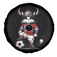 Norway Soccer Fan Spare Tire Cover Cute Viking Cat Norwegian Flag Nordic Football Lovers