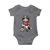 Norway Soccer Fan Baby Onesie Cute Viking Cat Norwegian Flag Nordic Football Lovers