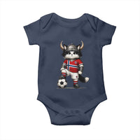 Norway Soccer Fan Baby Onesie Cute Viking Cat Norwegian Flag Nordic Football Lovers