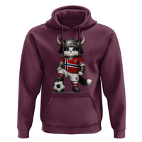 Norway Soccer Fan Hoodie Cute Viking Cat Norwegian Flag Nordic Football Lovers