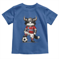 Norway Soccer Fan Toddler T Shirt Cute Viking Cat Norwegian Flag Nordic Football Lovers