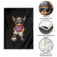 Norway Soccer Fan Garden Flag Cool Viking Bear Nordic Football Norwegian Flag