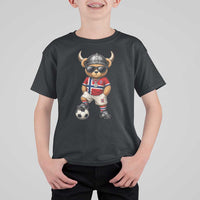 Norway Soccer Fan T Shirt For Kid Cool Viking Bear Nordic Football Norwegian Flag