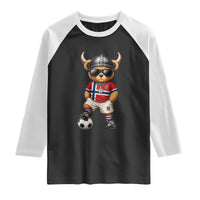 Norway Soccer Fan Raglan Shirt Cool Viking Bear Nordic Football Norwegian Flag