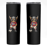 Norway Soccer Fan Skinny Tumbler Cool Viking Bear Nordic Football Norwegian Flag